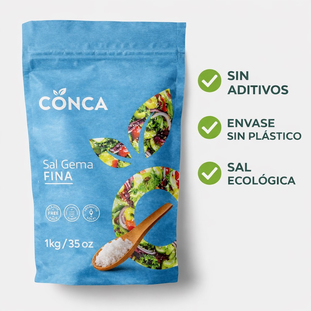 Sal gema fina Conca 1Kg libre de contaminación marina  2