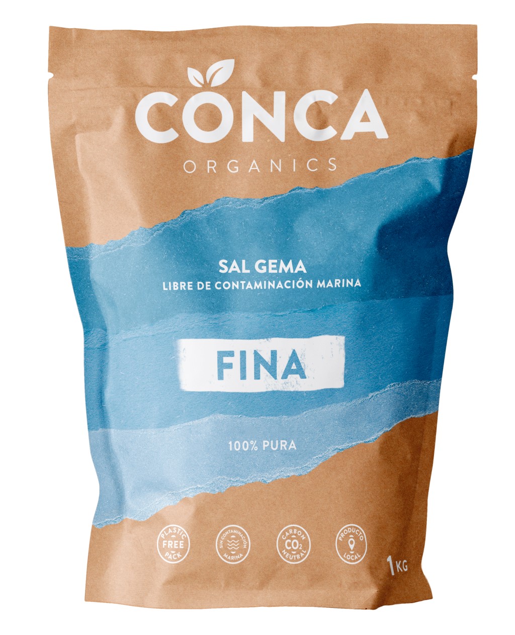 Sal gema fina Conca 1Kg libre de contaminación marina 