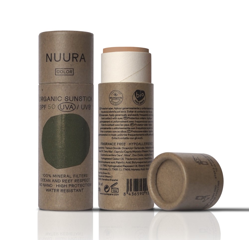 Protector solar facial con color SPF50 stick 18ml Nuura