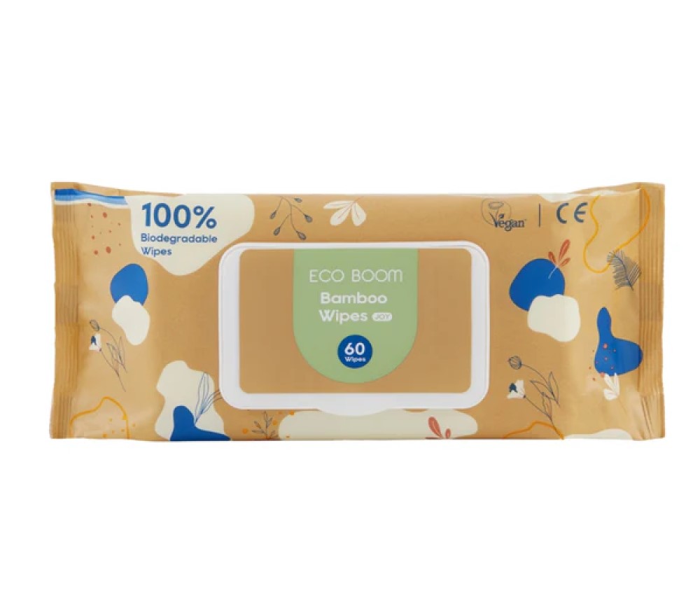 Toallitas húmedas de bambú para bebés Eco Boom Pack 60 toallitas