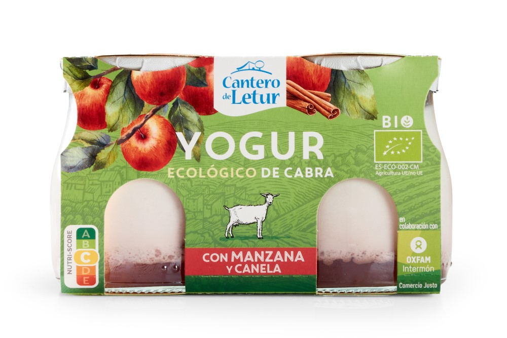Yogur de cabra con manzana y canela 2x125g Letur | ecológico