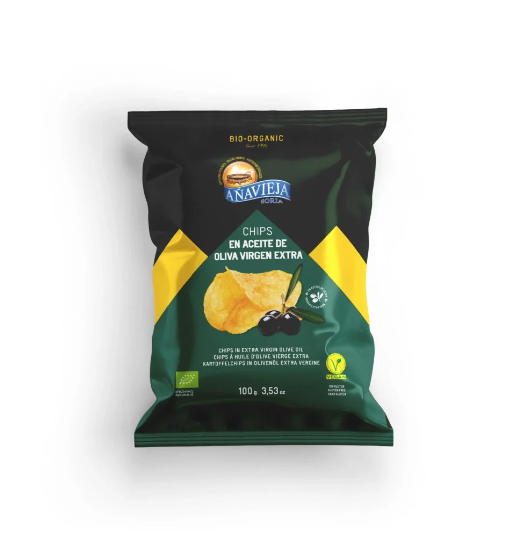 Patatas fritas ecológicas con aceite de oliva virgen extra   Añavieja 40 g