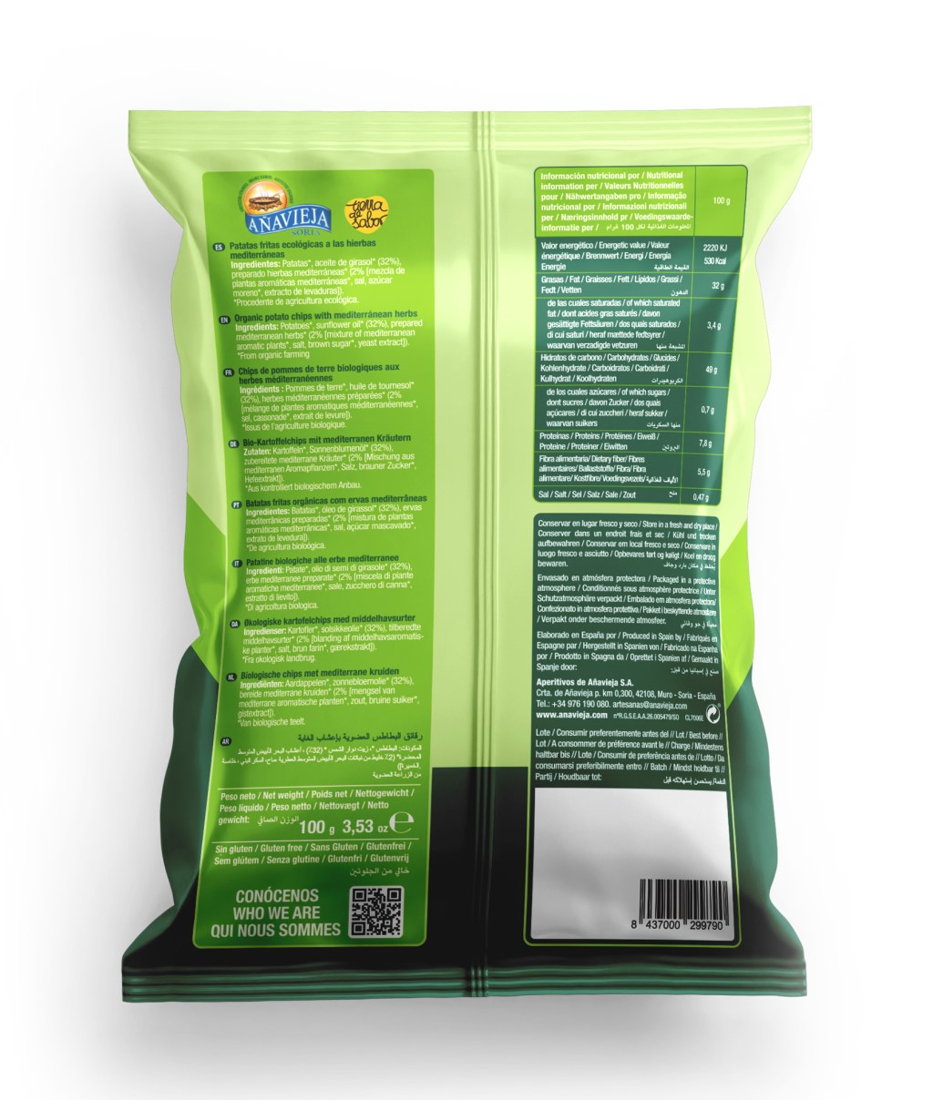 Patatas fritas con hierbas mediterráneas Añavieja 100g | ecológico  2