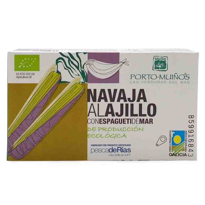 PORTO - NAVAJA AL AJILLO CON ESPAGUETI DE MAR 90g BIO