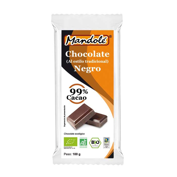 chocolate negro 99% cacao natural y sin gluten