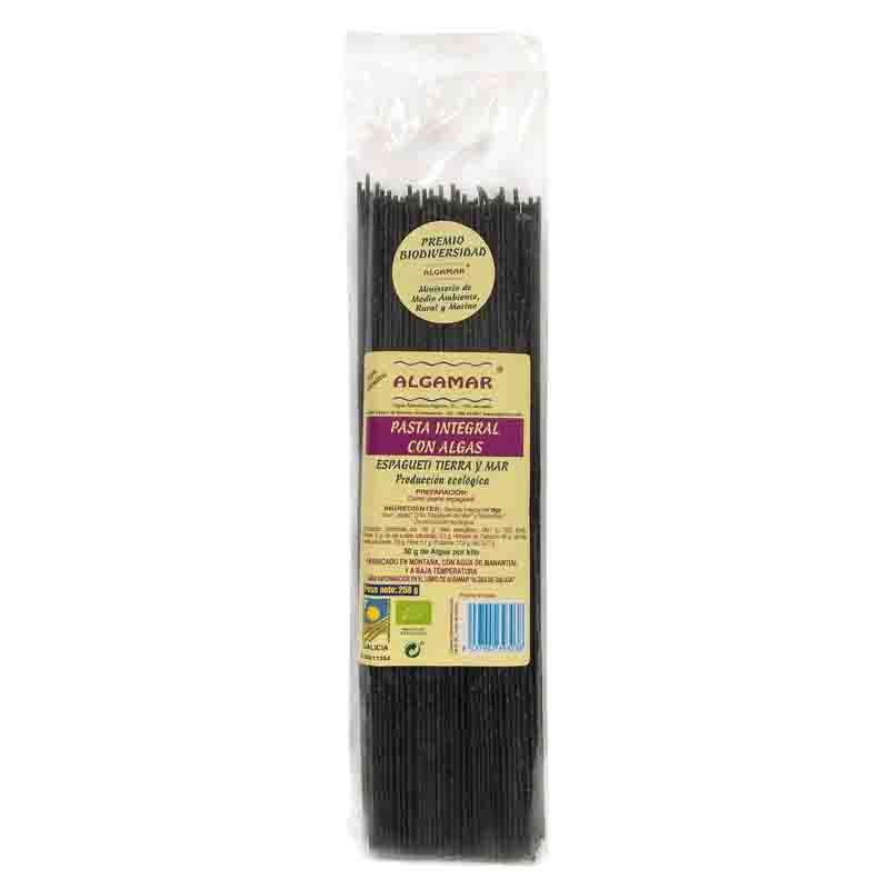 Pasta integral con algas - espagueti tierra y mar 250g BIO Algamar