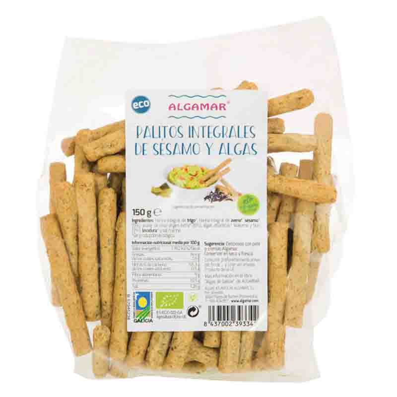 Palitos integrales de sésamo y algas 150g BIO Algamar