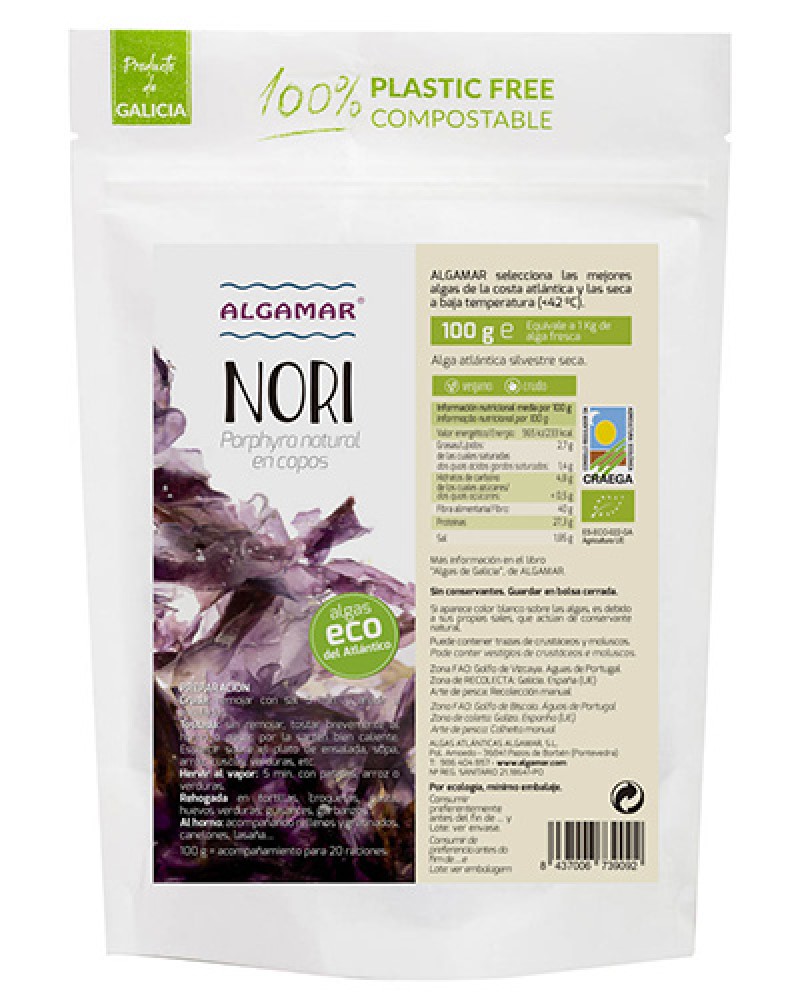 Alga nori deshidratada Algamar 50g | ecológico