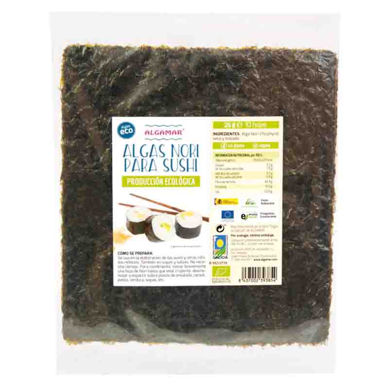 ALGAMAR - ALGA NORI PARA HACER SUSHI 10 HOJAS BIO