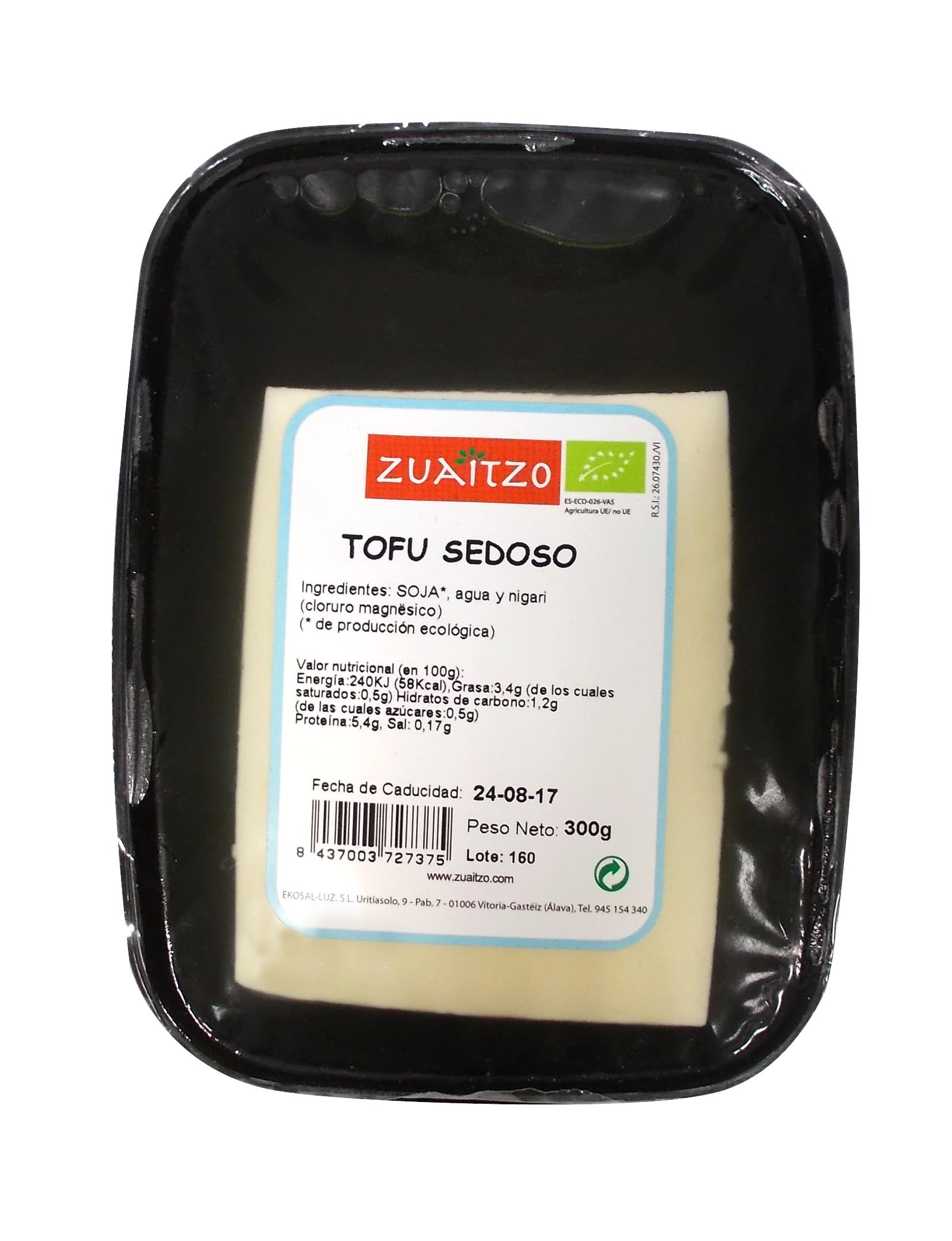 Tofu sedoso estilo japonés ecológico 300g Zuaitzo
