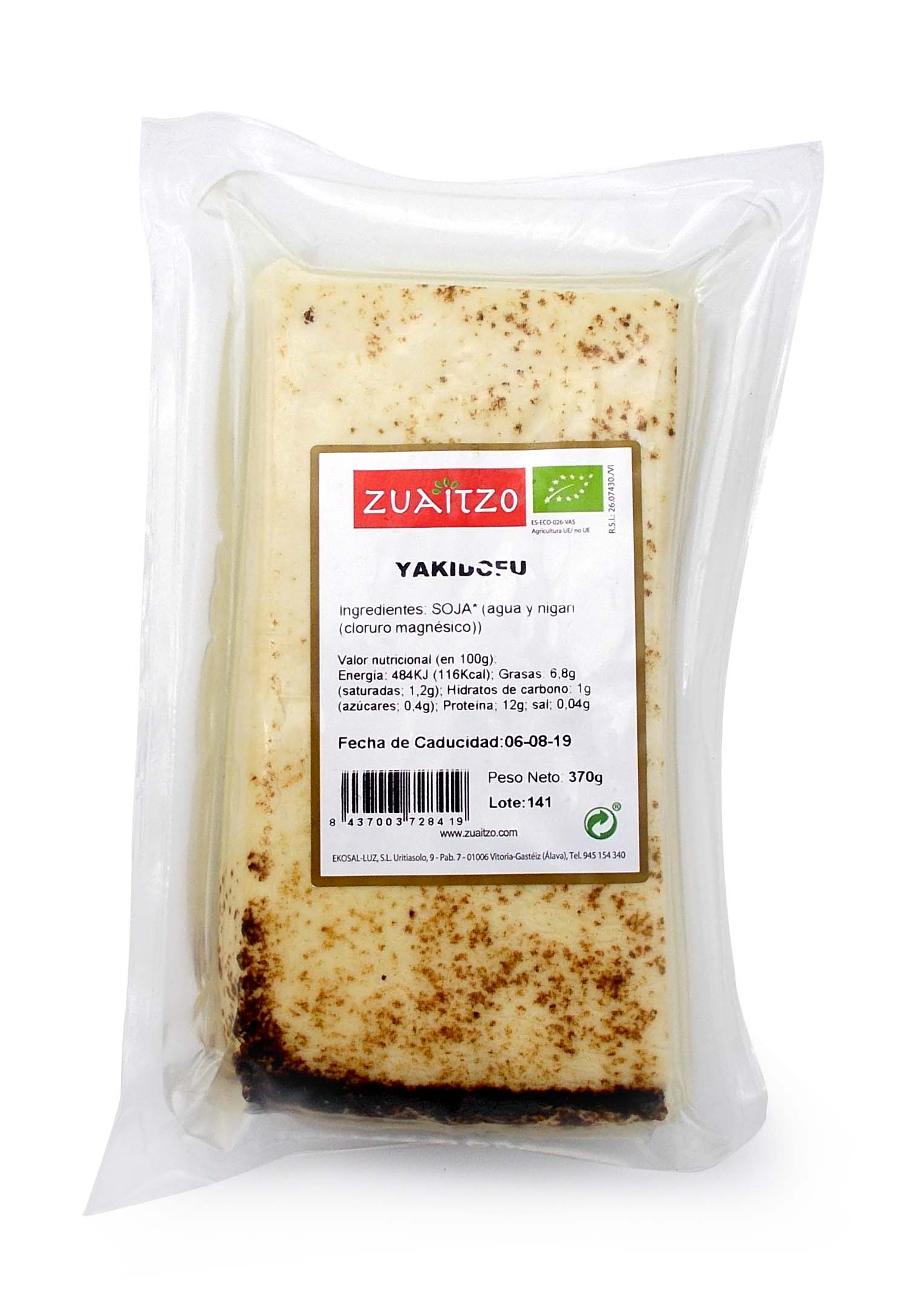 Tofu Yakidofu (marcado a la plancha) ecológico 370g Zuaitzo