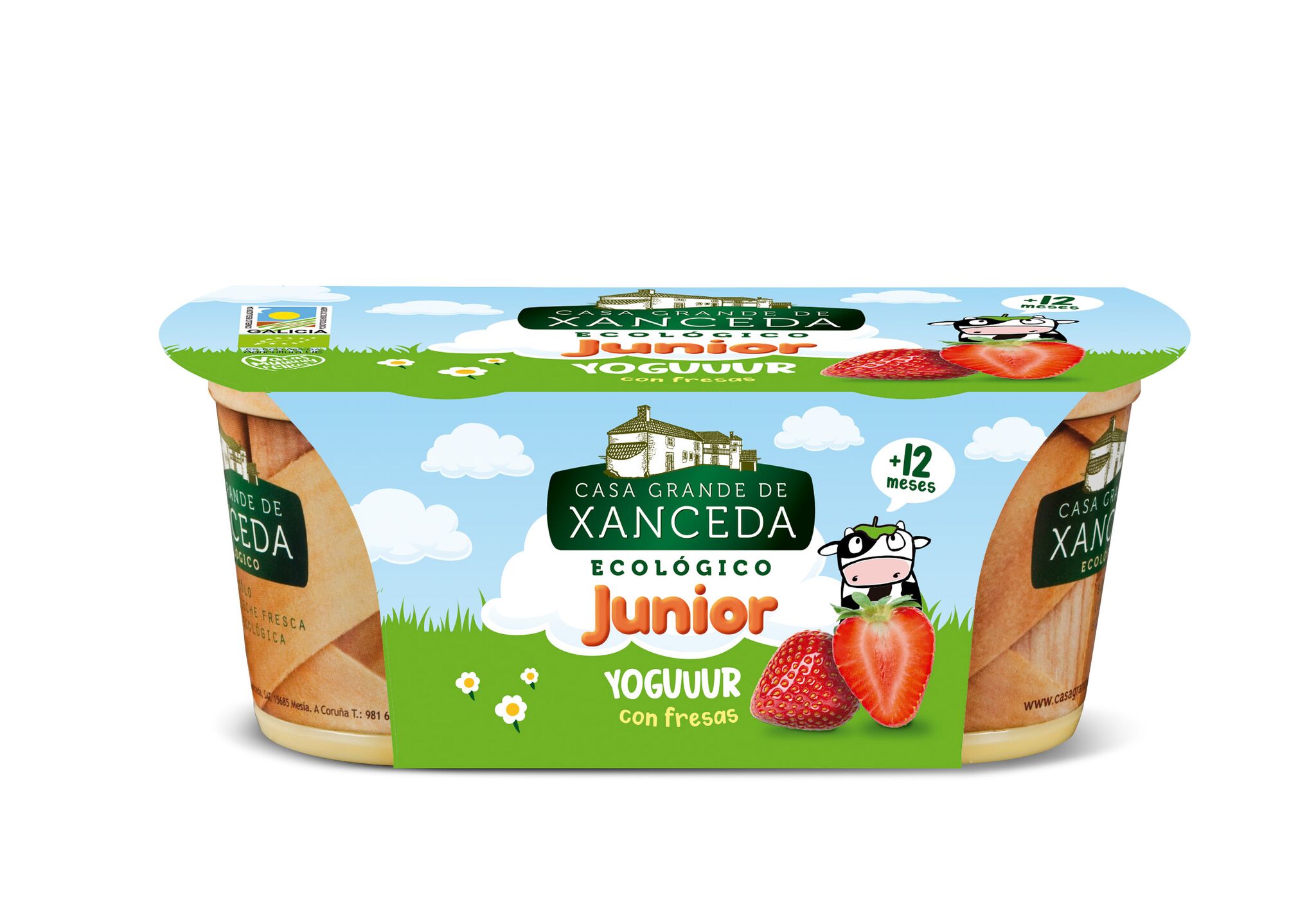 Yogur Ecológico Infantil con Fresas   Casa Grande de Xanceda Junior | Desde 12 meses