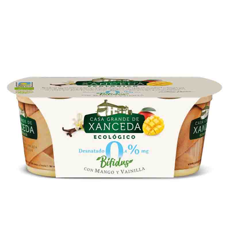 Bífidus desnatado con mango y vainilla 2x125g BIO Casa Grande de Xanceda