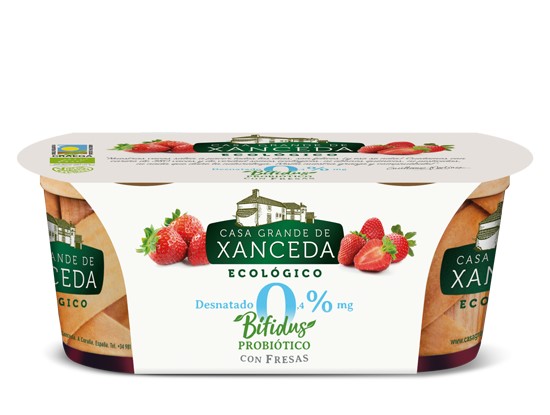 Yogur Bífidus desnatado con fresas Casa Grande de Xanceda 2x125g | ecológico