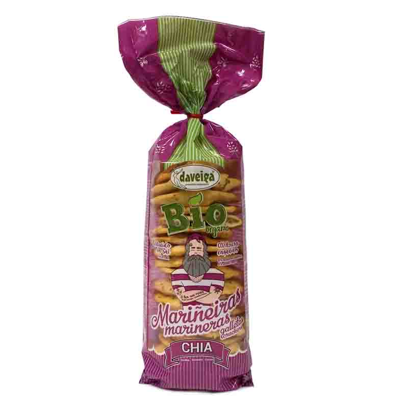 Marineras galletas saladas con chía 180g Daveiga | ecológico
