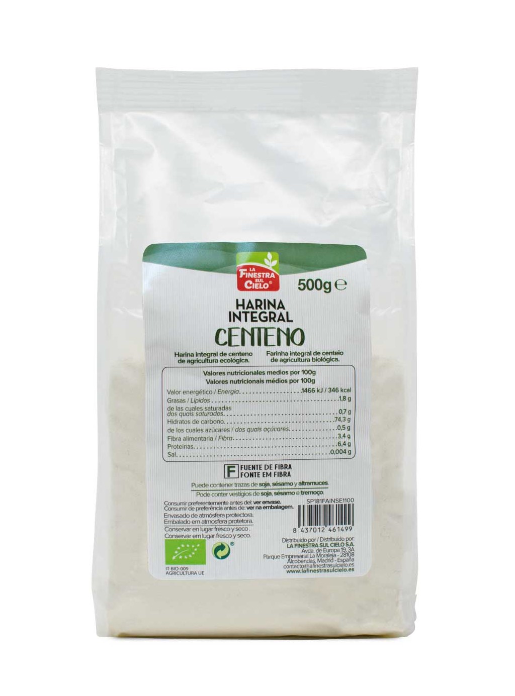Harina Integral de Centeno Finestra Sul Cielo 500g | ecológico