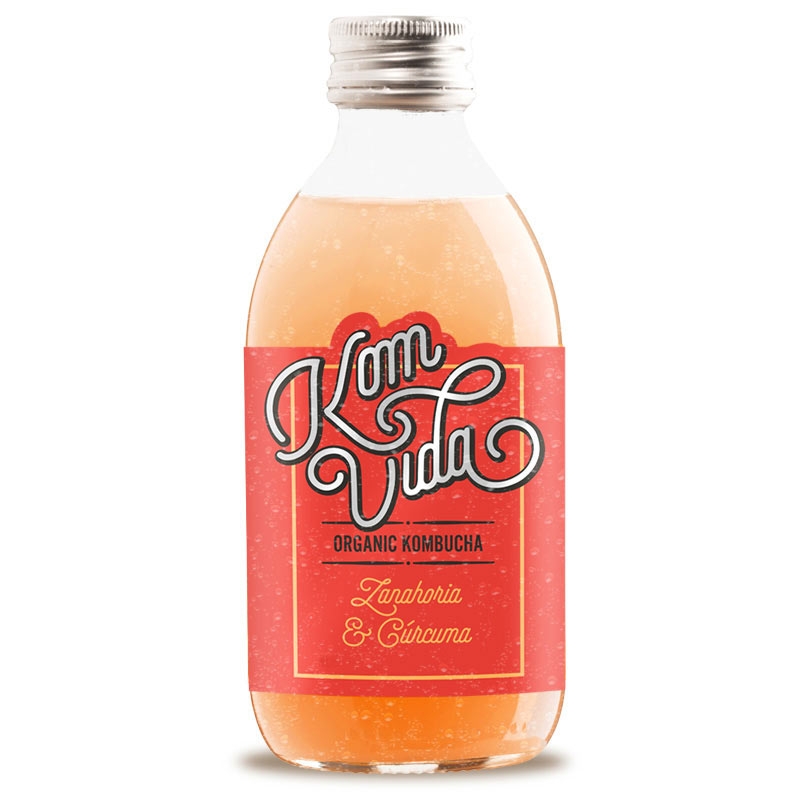 Kombucha zanahoria y cúrcuma 250ml Komvida | ecológico