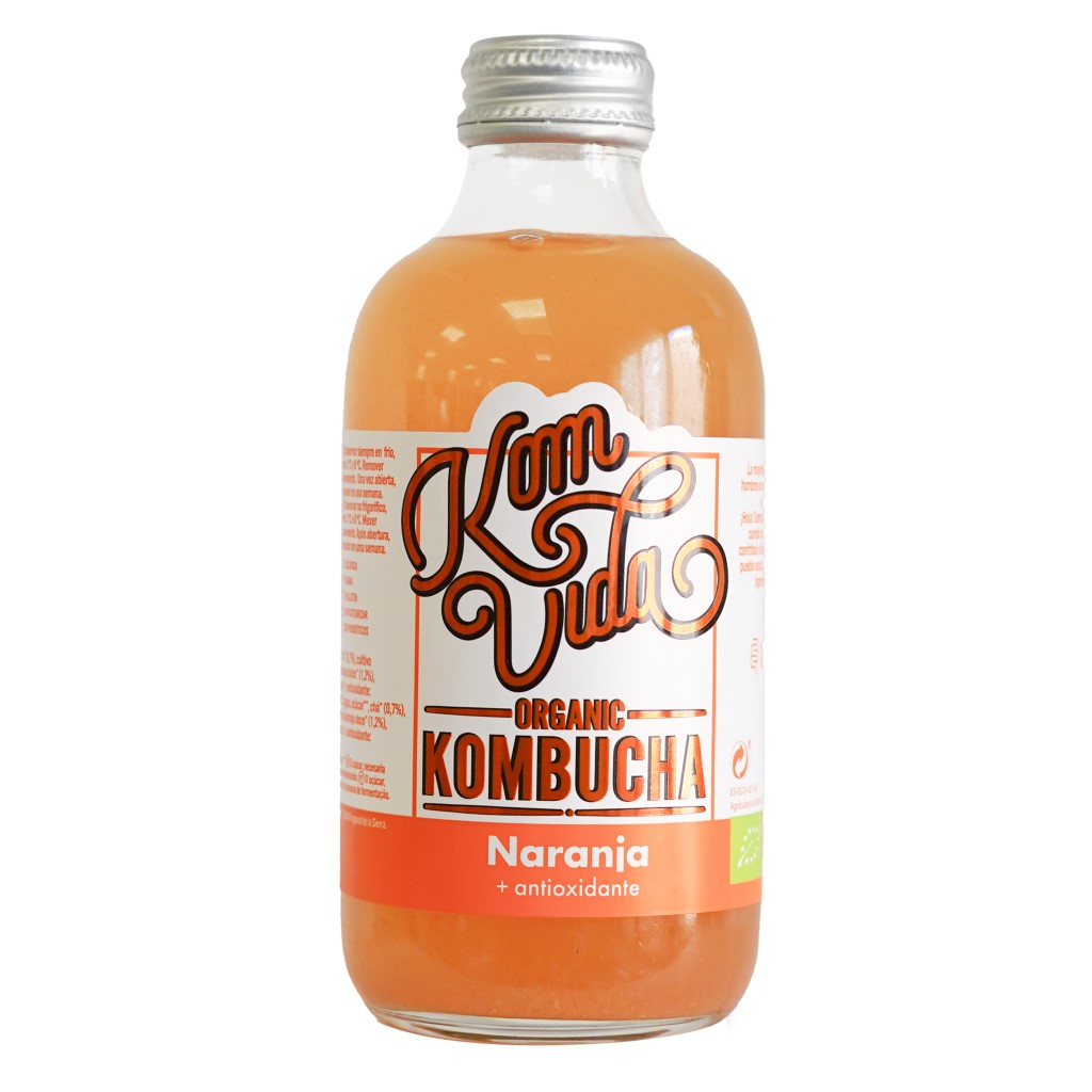 Komvida Naranja 250 ml   Kombucha ecológica con vitamina C y antioxidantes