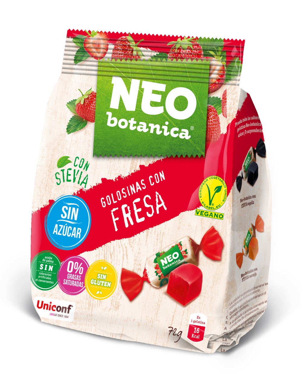 Gominolas veganas de fresa sin azúcar Neo Botanica 72g