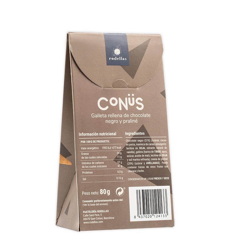 RODELLAS - CONUS CHOCO NEGRO Y PRALINE 70g BIO 3