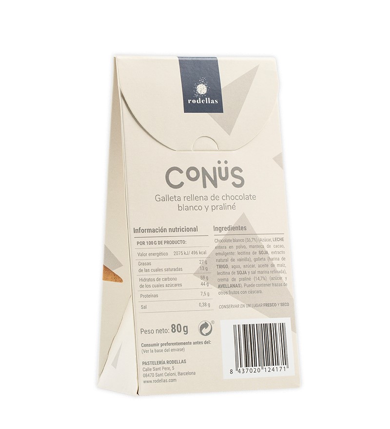 RODELLAS - CONUS CHOCO BLANCO Y PRALINE 70g BIO 3