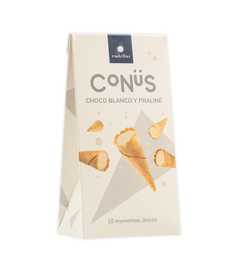 RODELLAS - CONUS CHOCO BLANCO Y PRALINE 70g BIO
