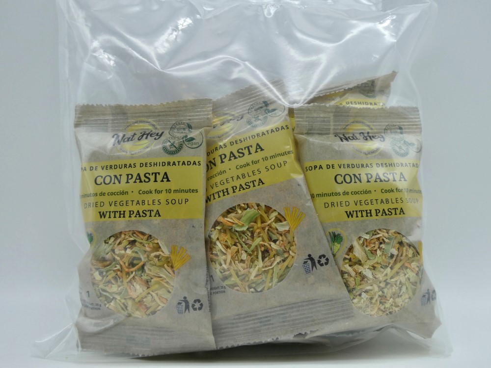 Sopa de verduras con pasta sin gluten Nat Hey 8x25g