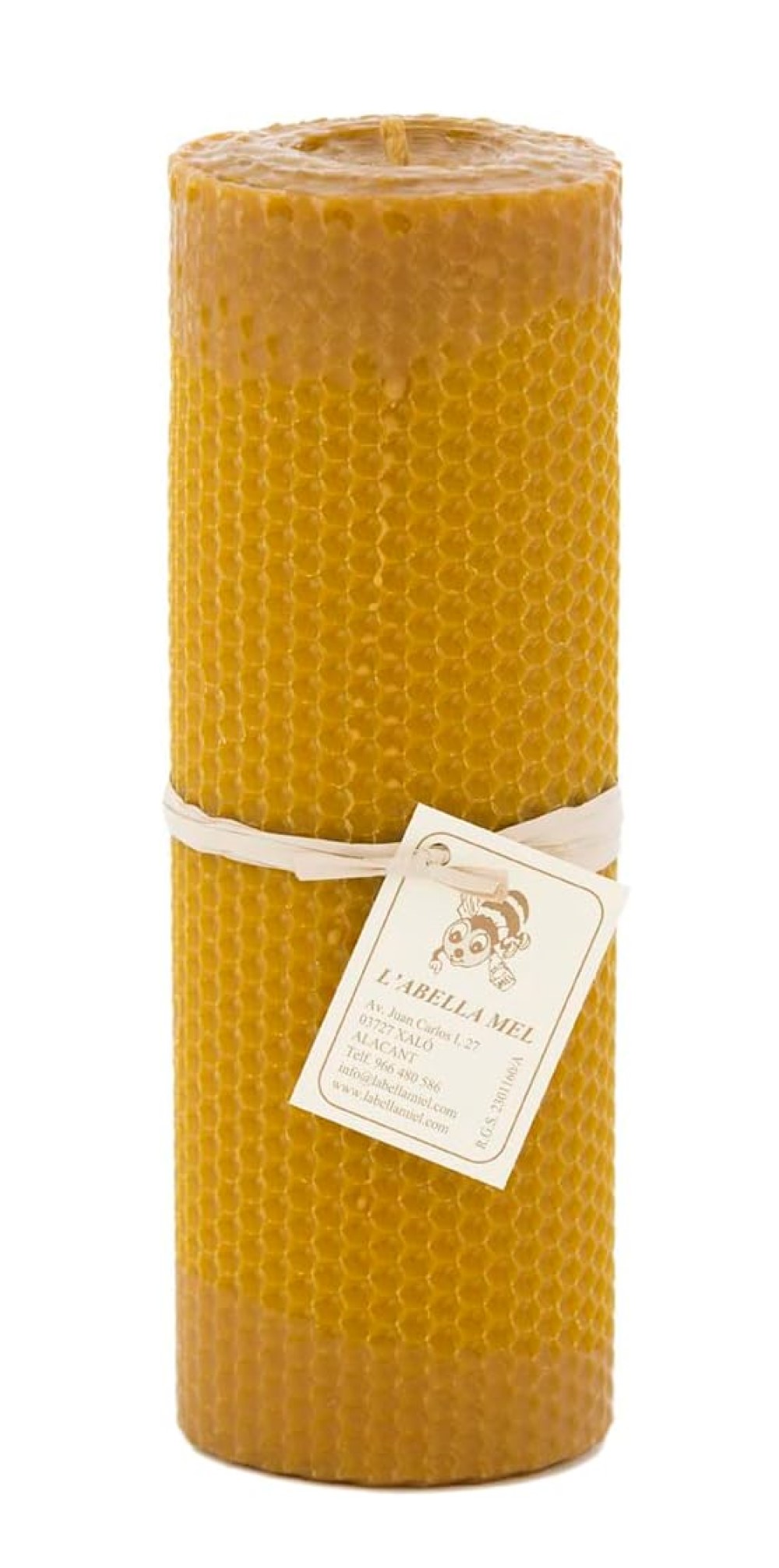 Vela de cera de abeja recta 20x6cm L' Abella mel