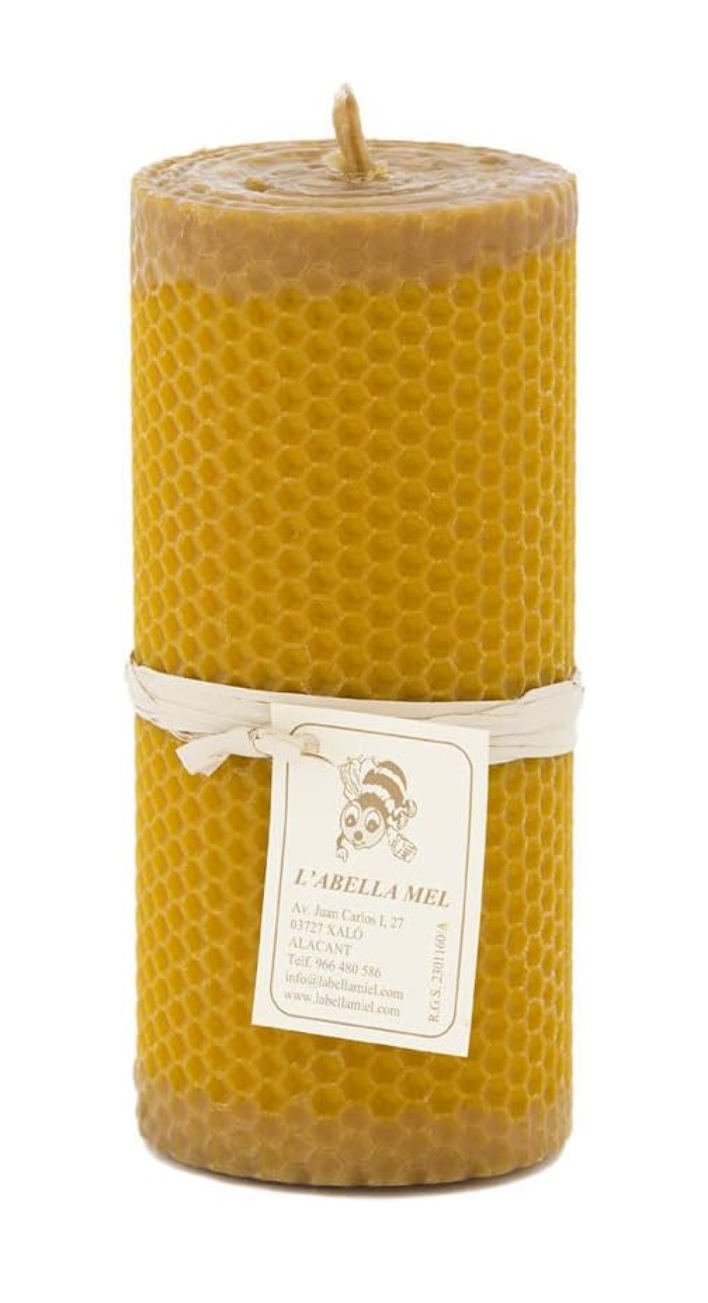 Vela de cera de abeja recta 15x6cm L' Abella mel