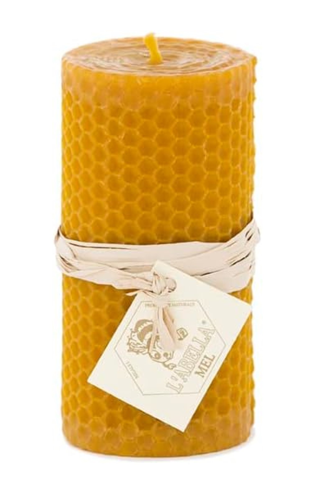 Vela de cera de abeja recta L' Abella Mel 10x6cm