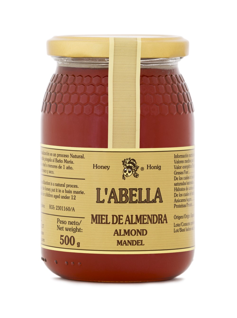 Miel de Almendra L Abella Mel   500 g | 100% Natural y Artesanal | Sabor Suave y Floral