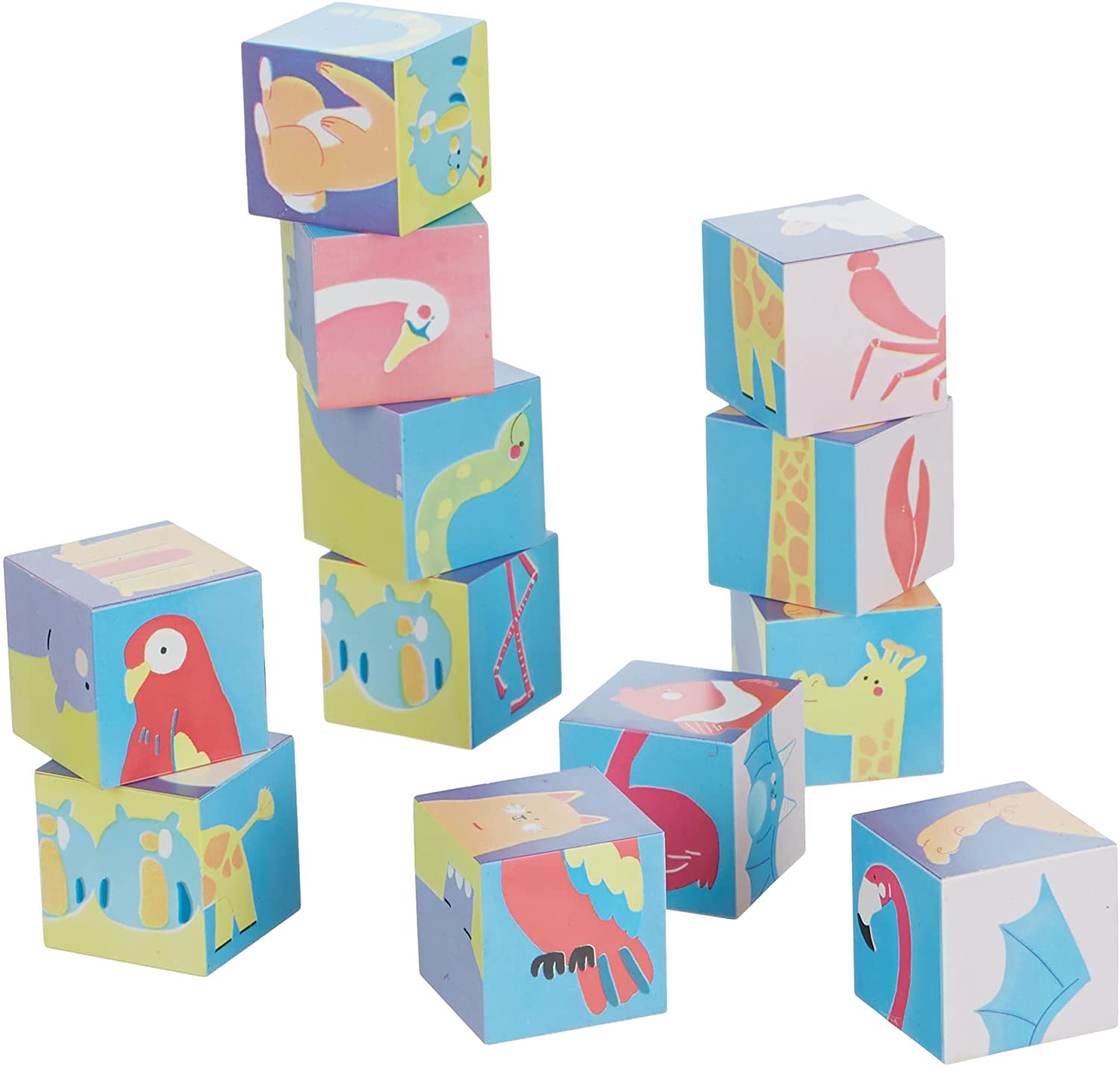 Rompecabezas Infantil Animales 12 Cubos