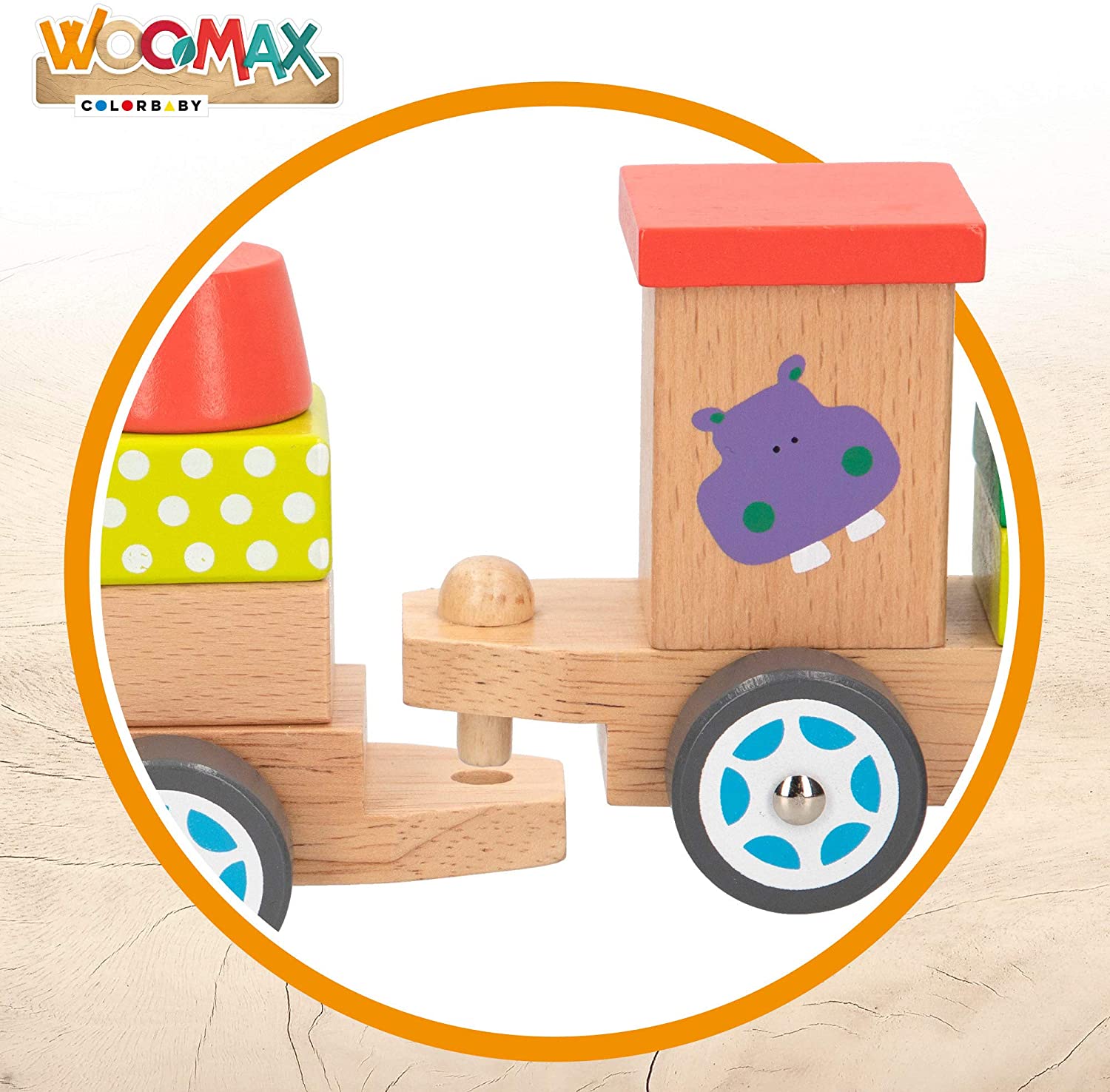 Tren de Madera Preescolar Zoo +18m