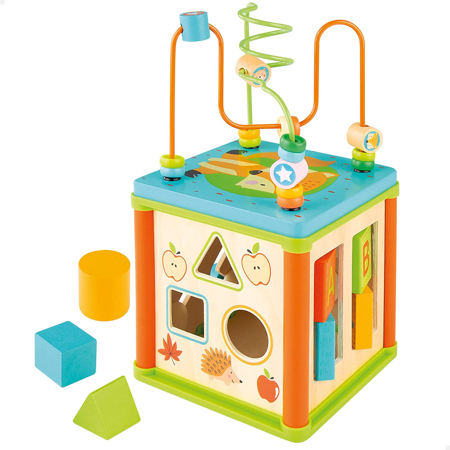 Woomax Cubo de actividades de madera
