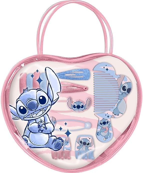 Stitch Bolso Corazón con Accesorios para el Pelo