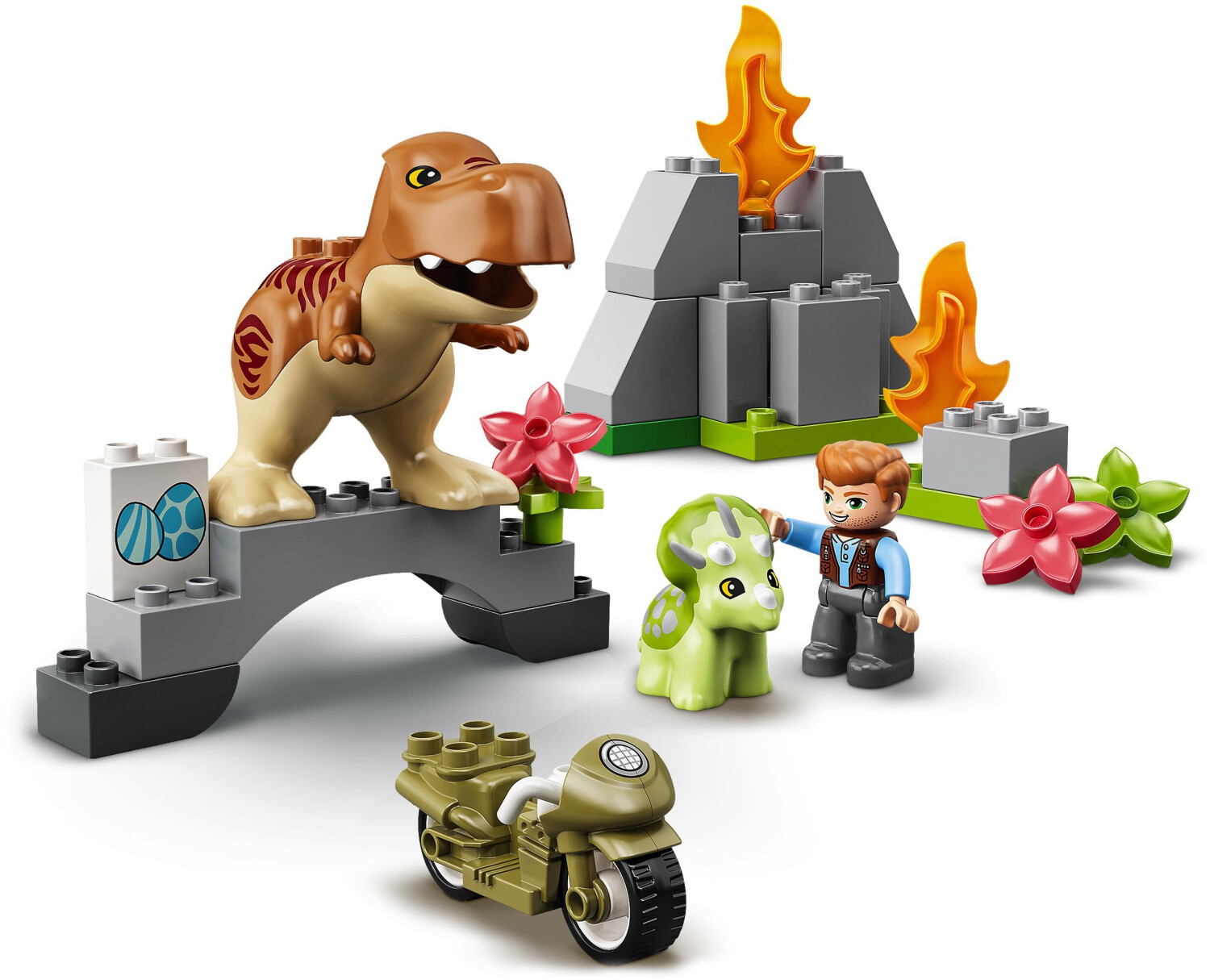 LEGO Duplo Jurassic World - Fuga del T. rex y el Triceratops + 2 años -  10939