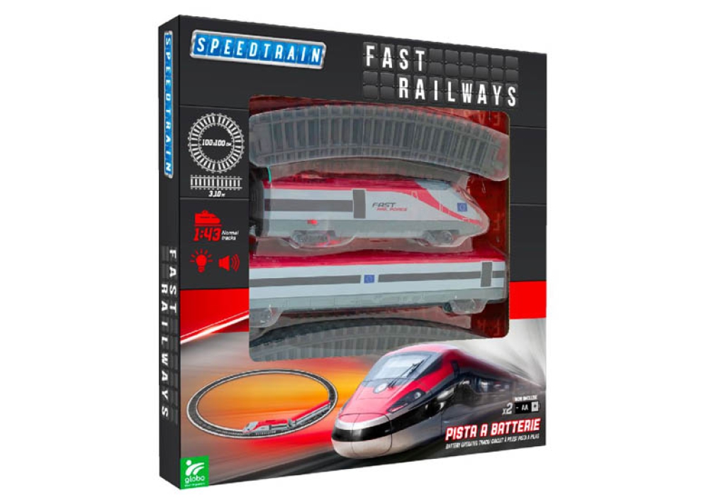 Circuito tren 1:87 14pcs con luz y sonido