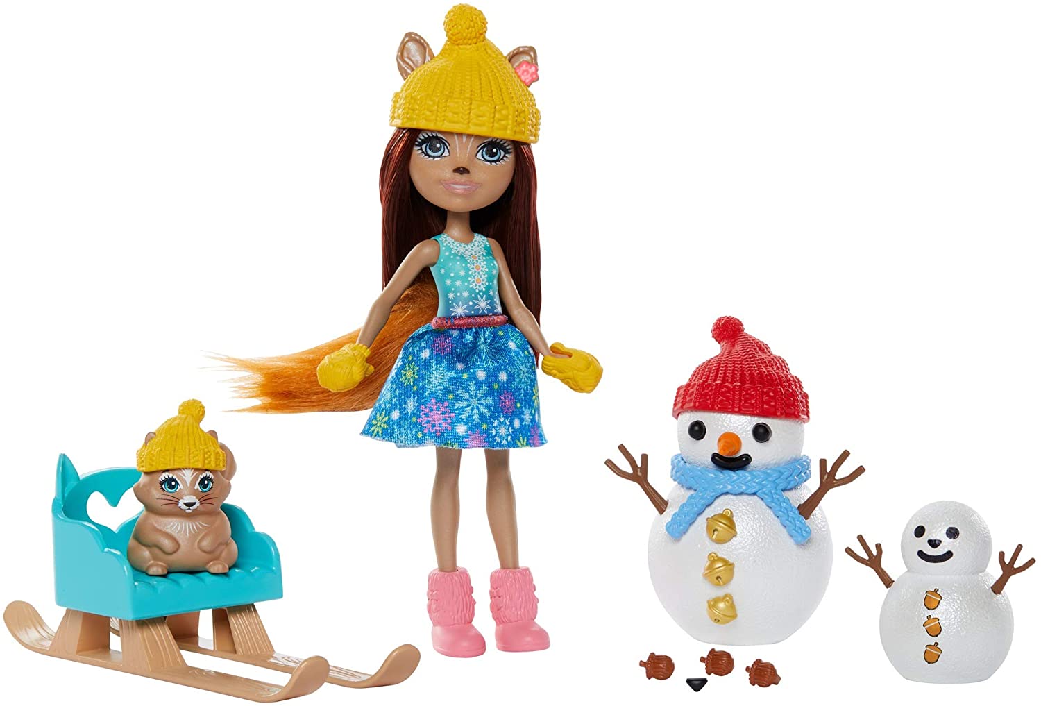 Enchantimals Ardilla Guerra de Muñecos de Nieve