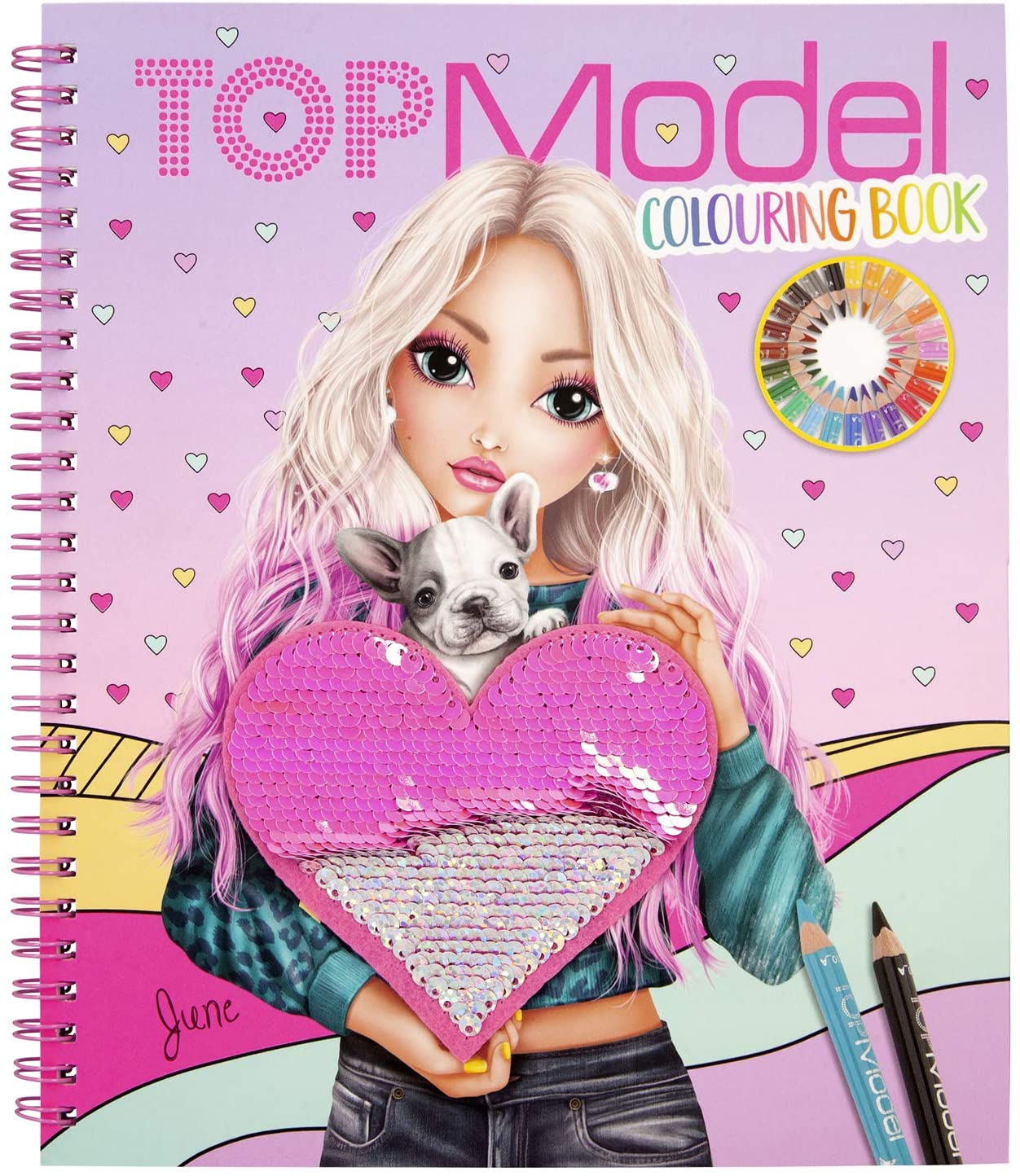 TOPModel Colouring Book con Lentejuelas