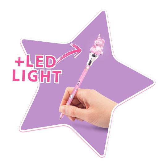 Ylvi bolígrafo con unicornio y luz LED
