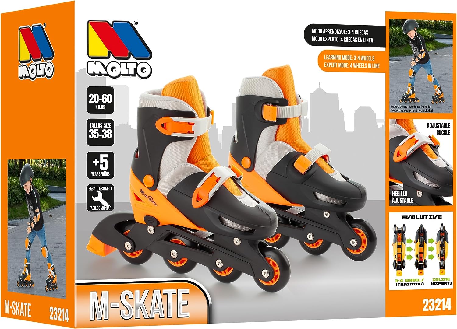 Patines en línea 3 en 1 naranja
