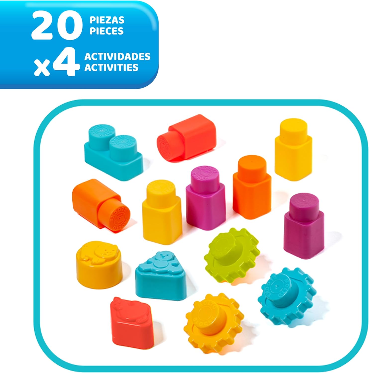 Mesa de actividades con 20 piezas