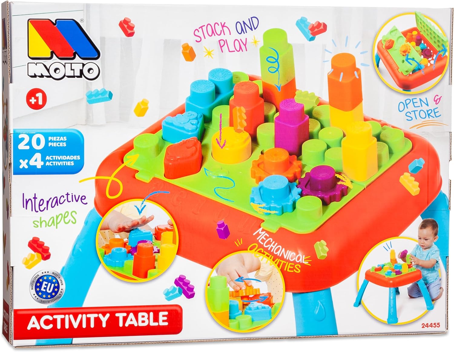 Mesa de actividades con 20 piezas