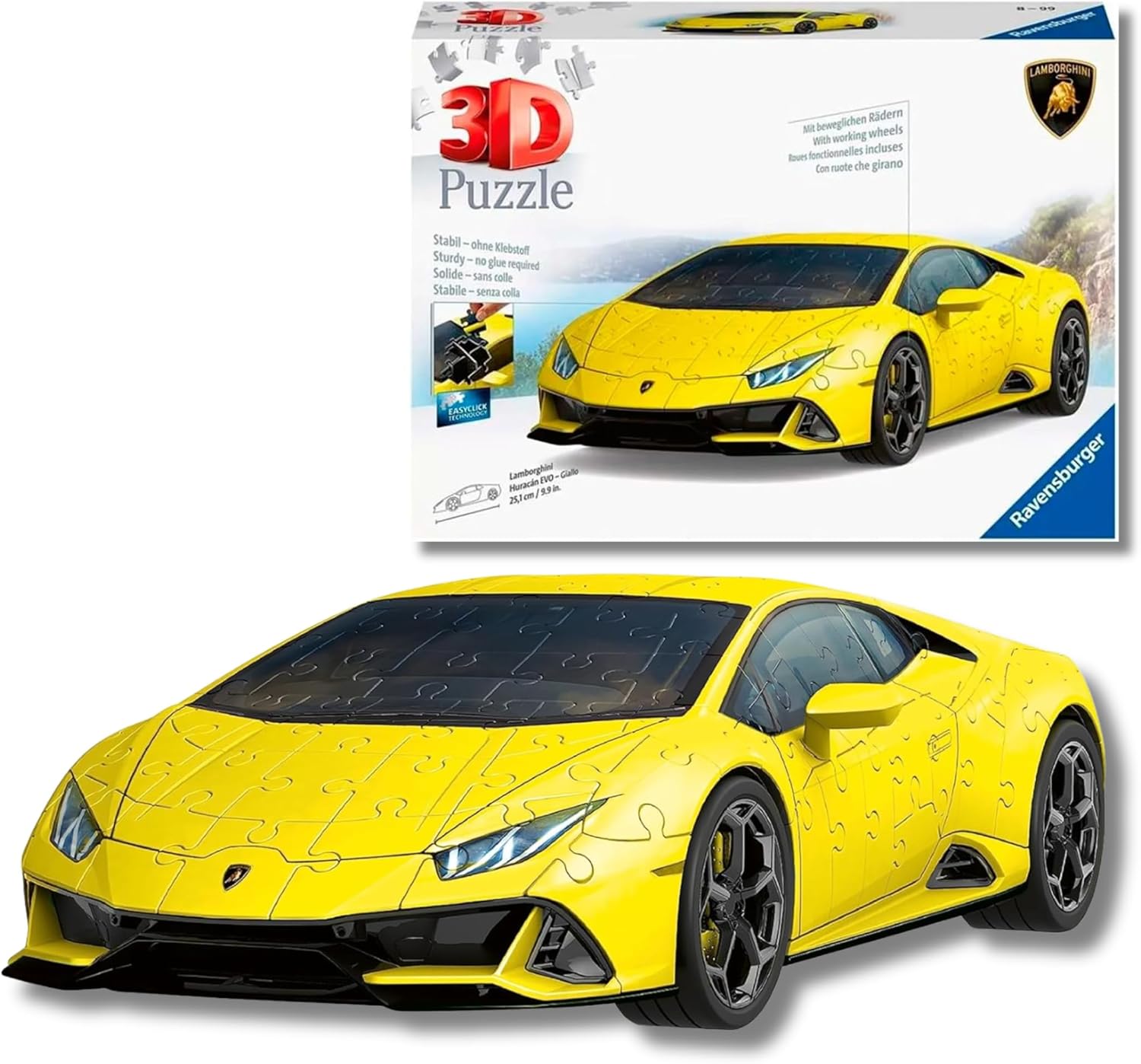 Puzzle 3D Lamborghini Huracán EVO amarillo