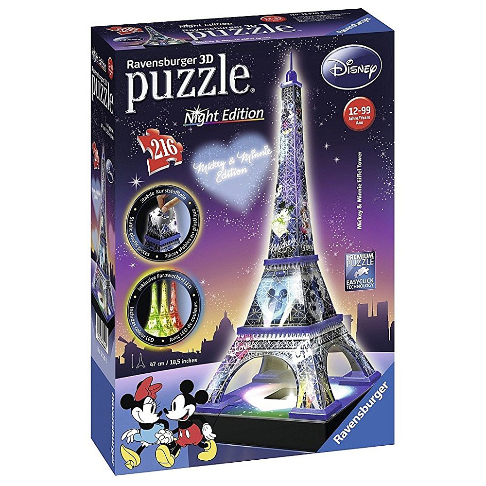 Puzzle 3D Torre Eiffel Disney Night Edition
