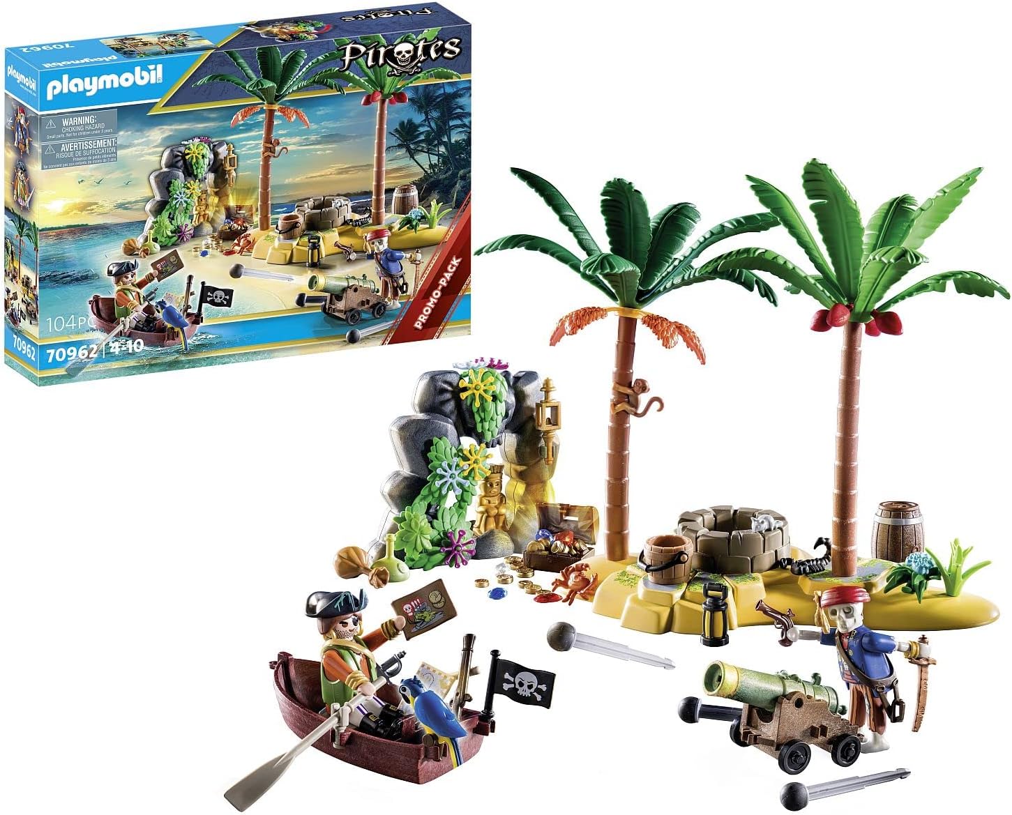 Isla del Tesoro Pirata con esqueleto