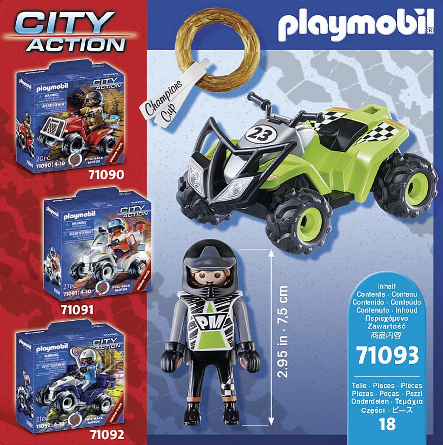 Playset Playmobil City Action Rescate Speed Quad 71091