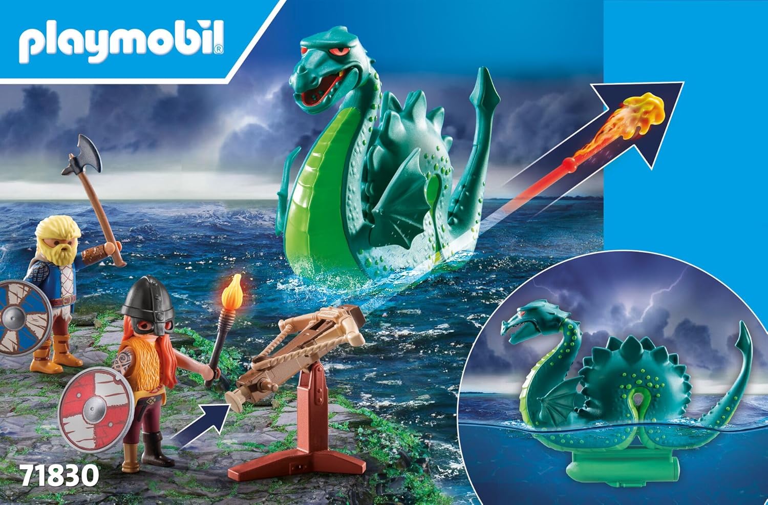 Vikingos con monstruo marino