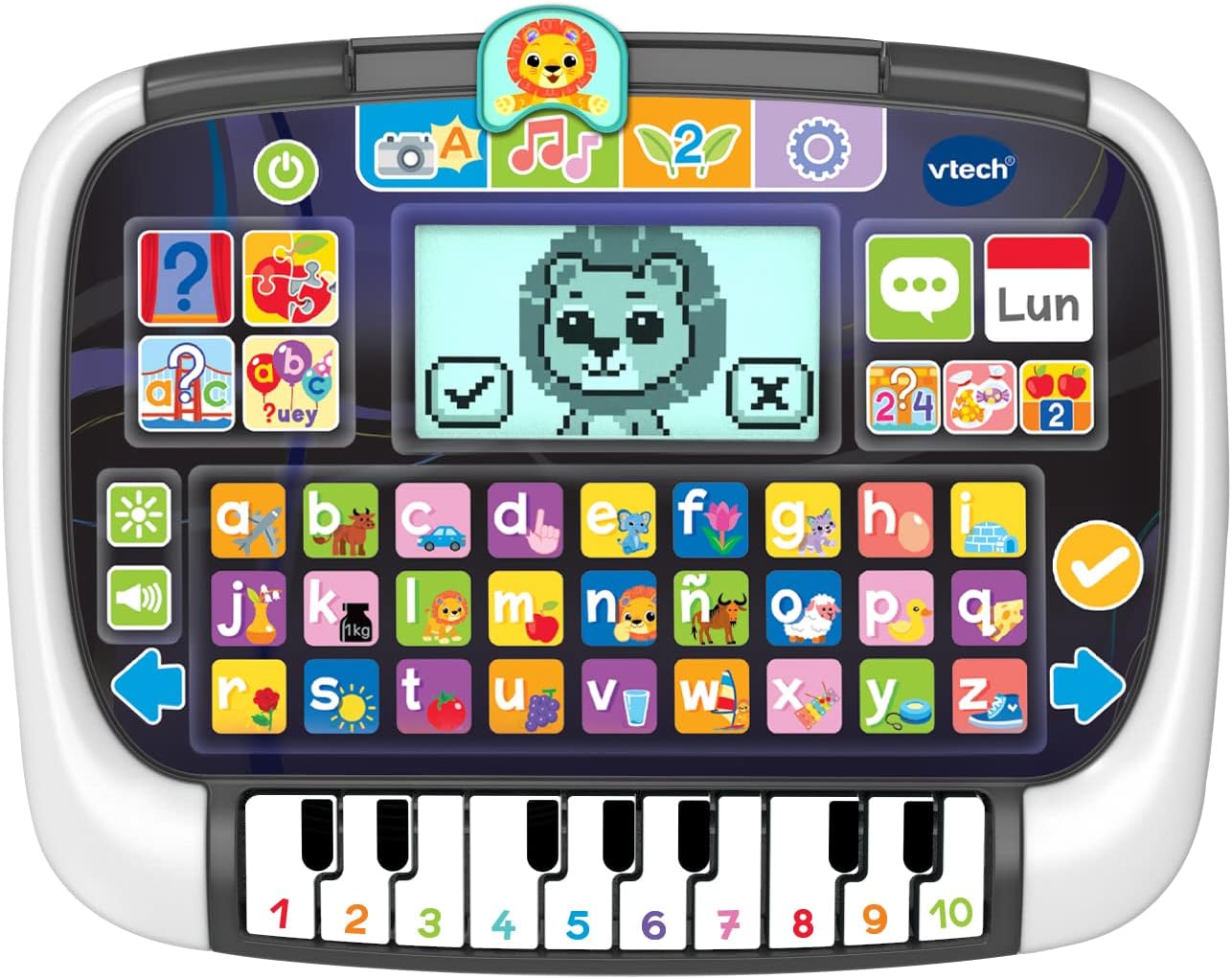 Tablet infantil educativa con piano