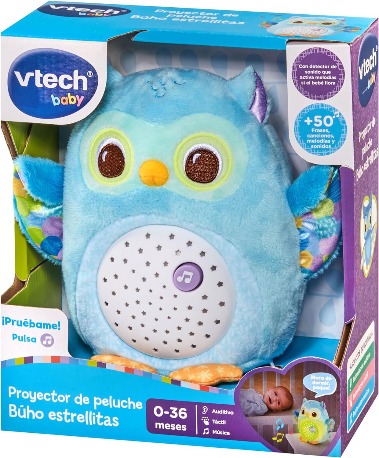 Proyector de peluche Búho estrellitas